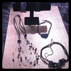 Black micro bead jewelry lot